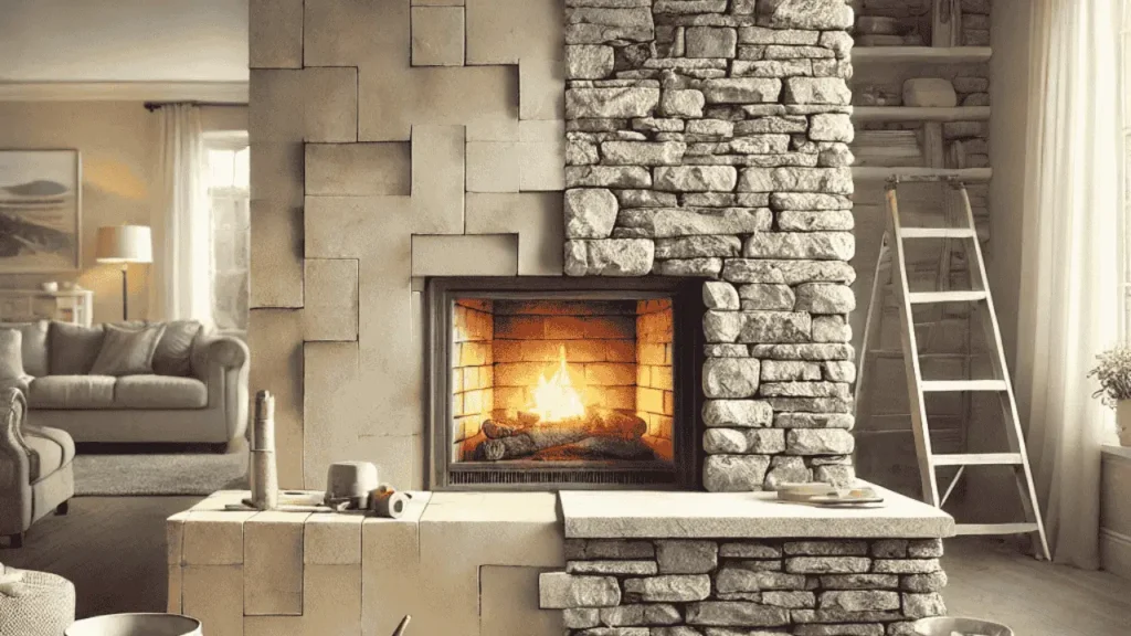 Putting Stone Veneer on a Fireplace