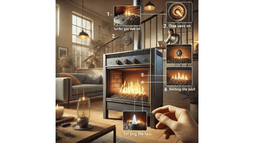 Lighting a heatilator gas fireplace