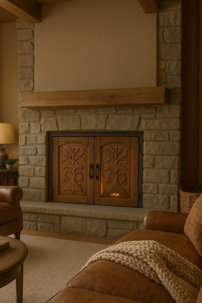 Custom Carved Wood Doors (Non-Combustible Faux)