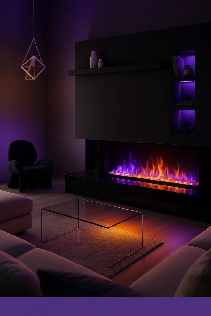 LED-Lit Fireplace