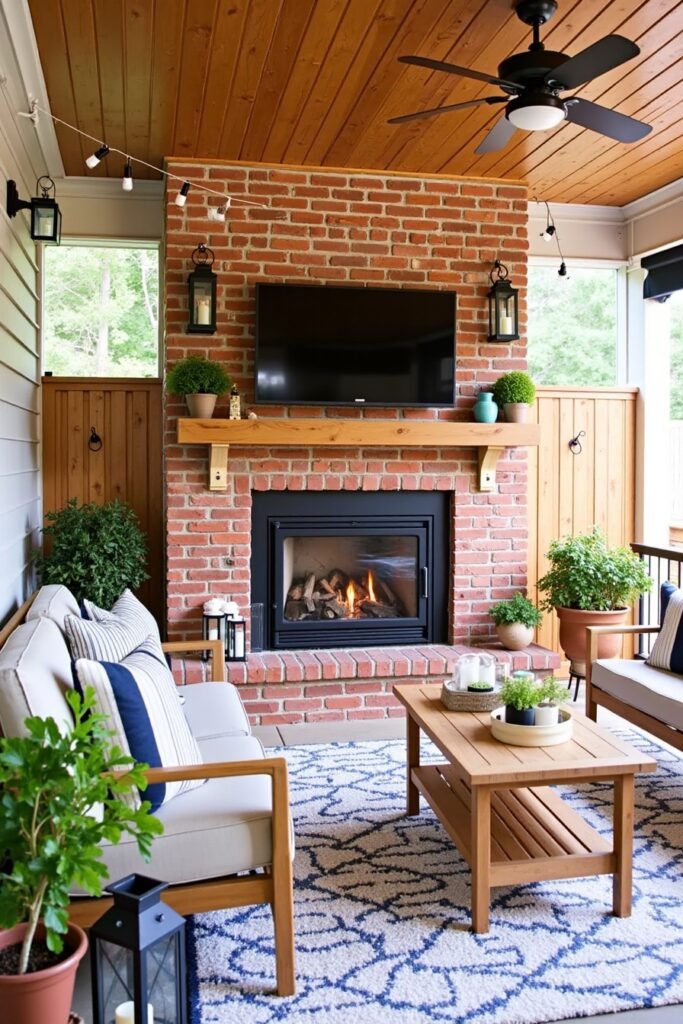 Outdoor Living-Room Brick Wall