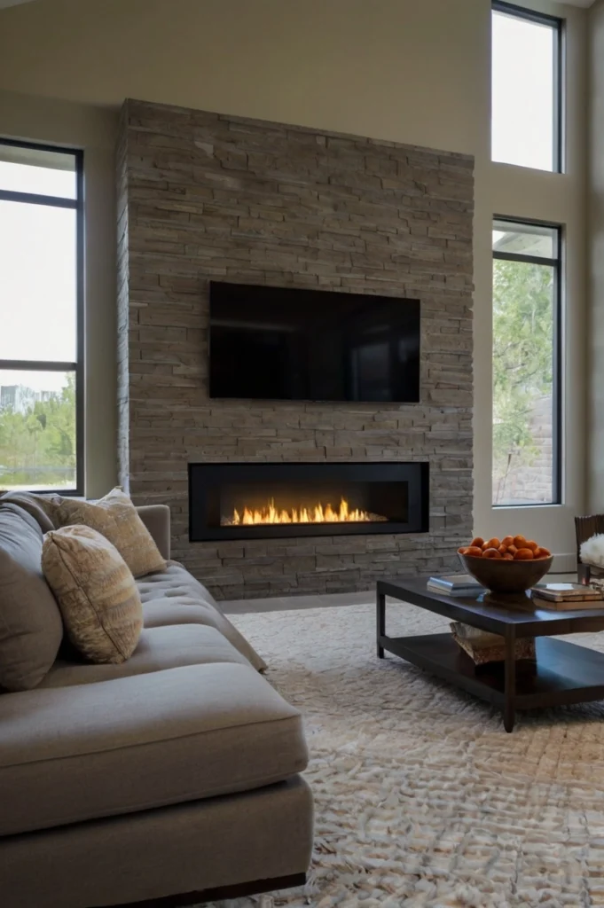 Gas Fireplace with TV Above