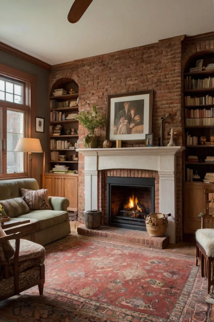 Classic Brick Surround Gas Fireplace