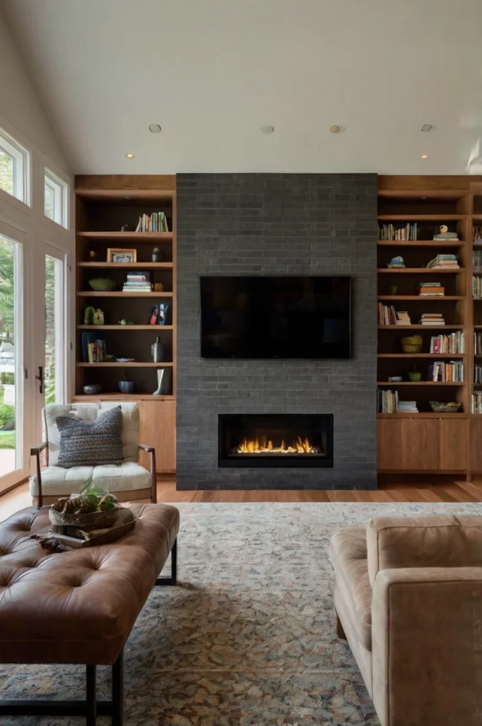 Gas Fireplace with Built-In Media Center