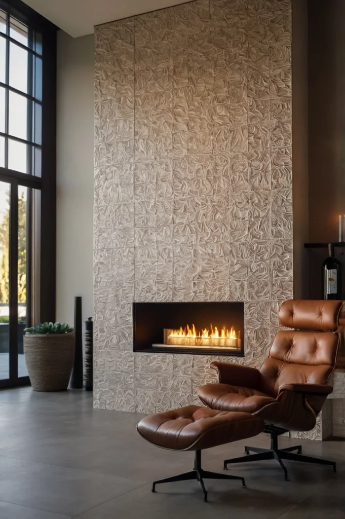 Gas Fireplace with Integrated Lighting