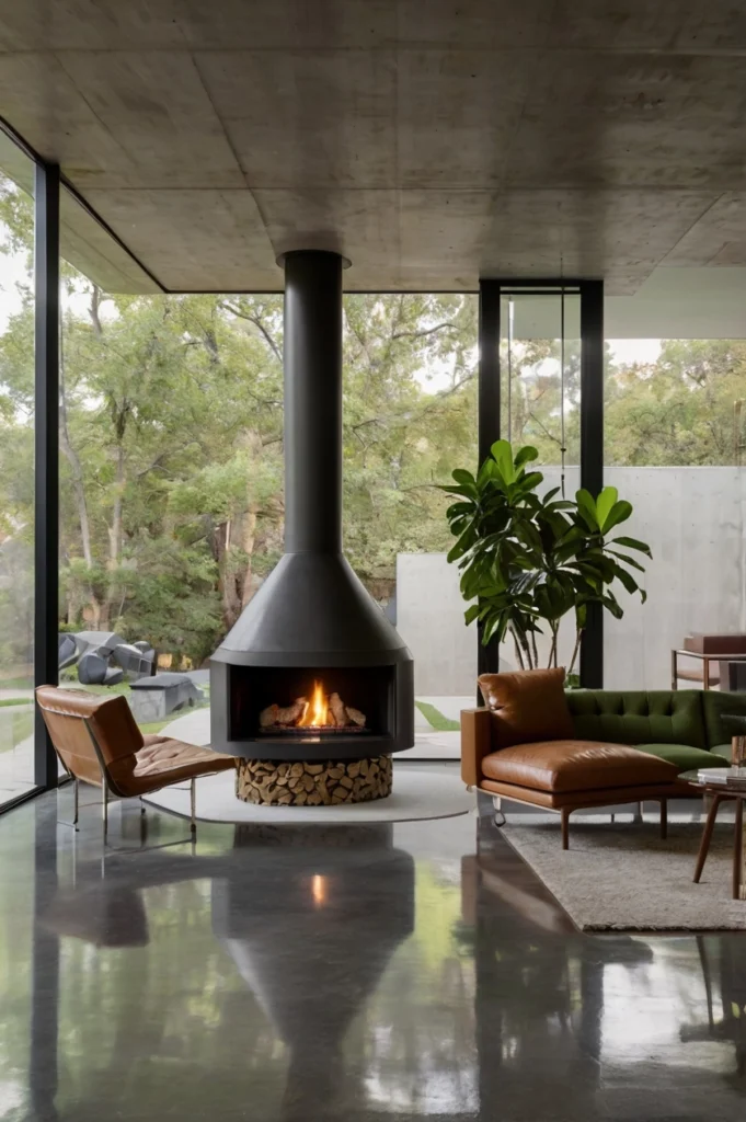 Glass-Enclosed Gas Fireplace
