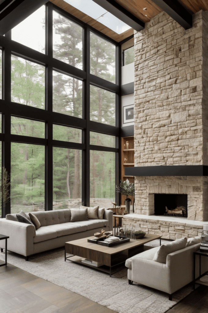 Two-Story Fireplace Wall