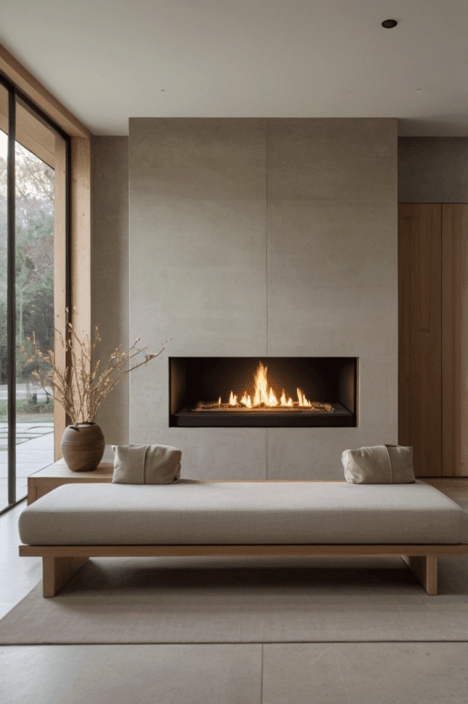 Recessed Bench-Height Hearth