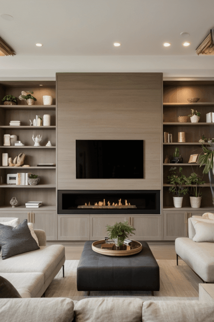 Fireplace & TV Media Wall