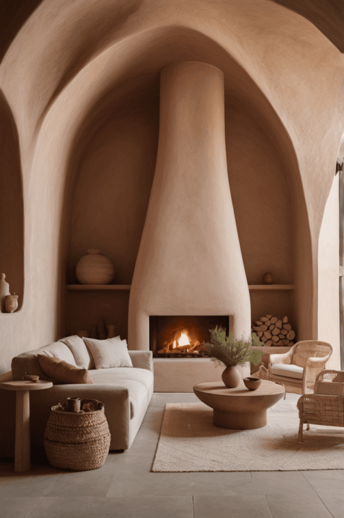 Soft Clay Limewash Wall