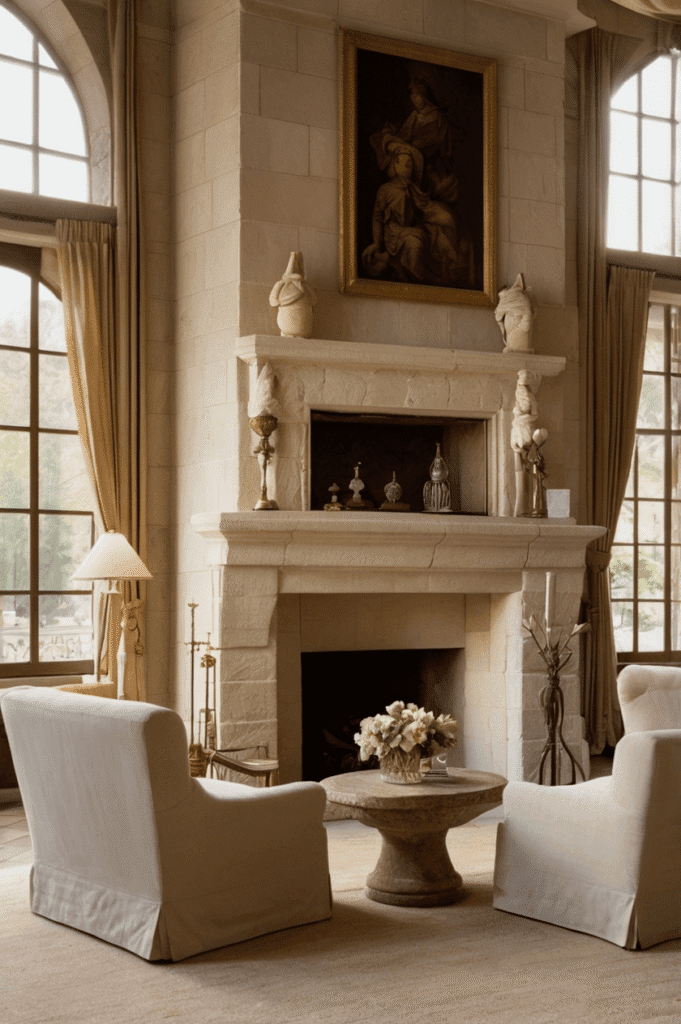 French Country Limestone Wall