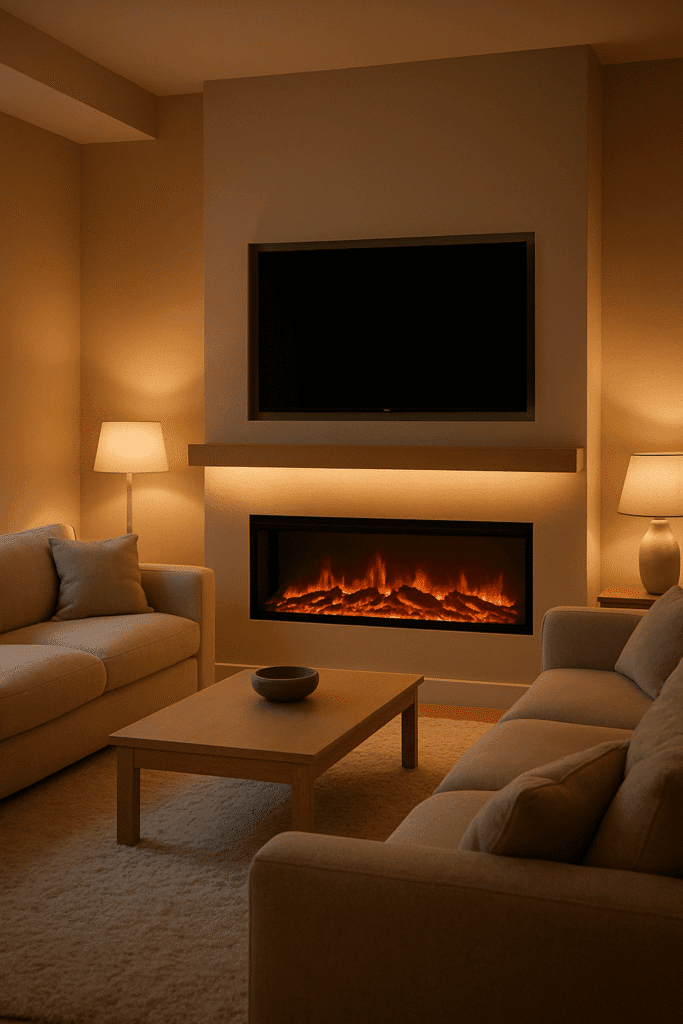Electric Fireplace Media Wall