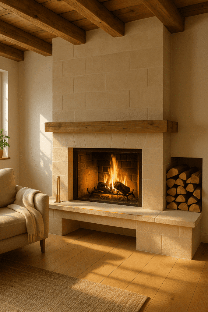 Integrated Wood Storage Ledge