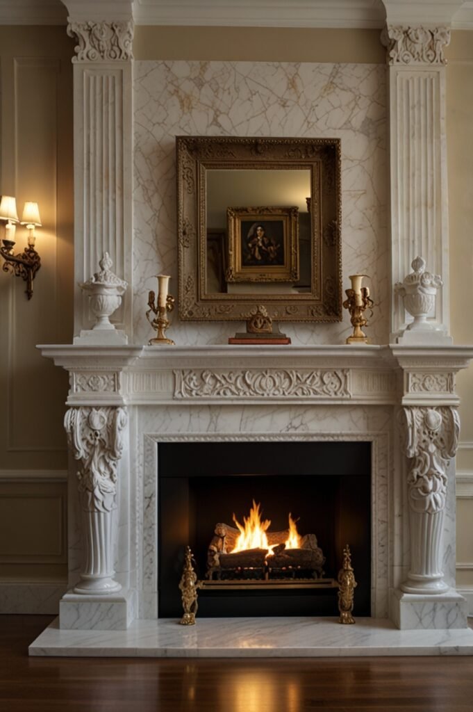 Carved Marble Mantel