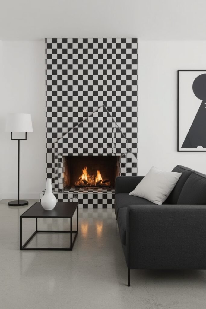 Graphic Black-and-White Checkerboard
