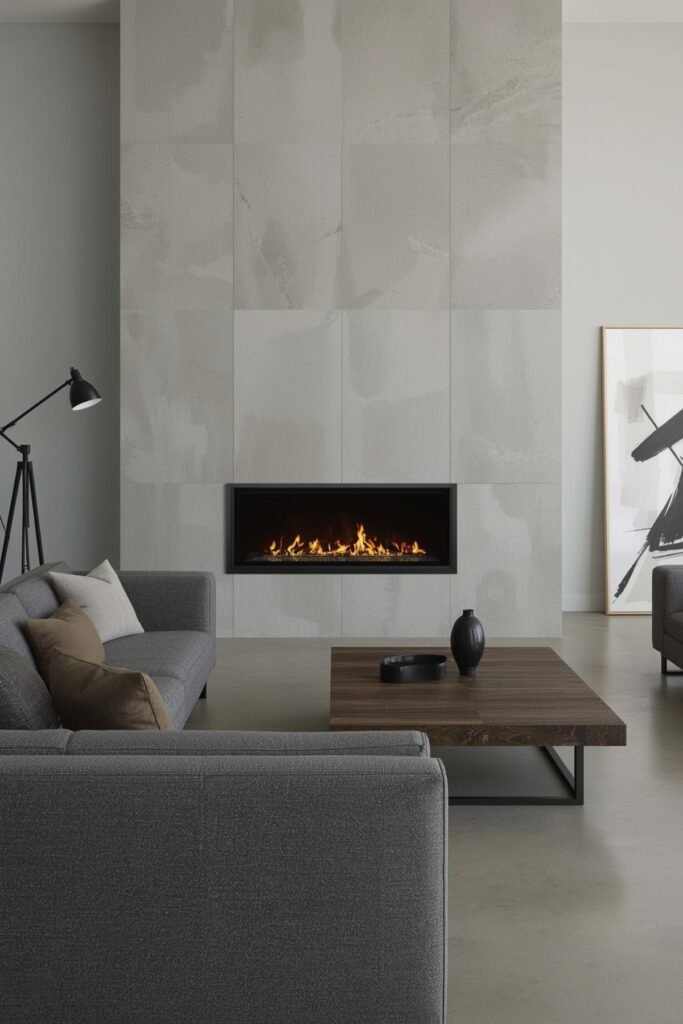 Large-Format Concrete-Look Porcelain