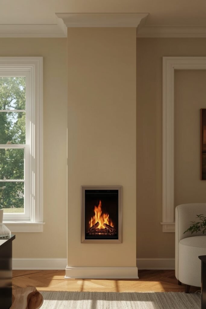 Vertical Column Fireplace for Tight Spaces