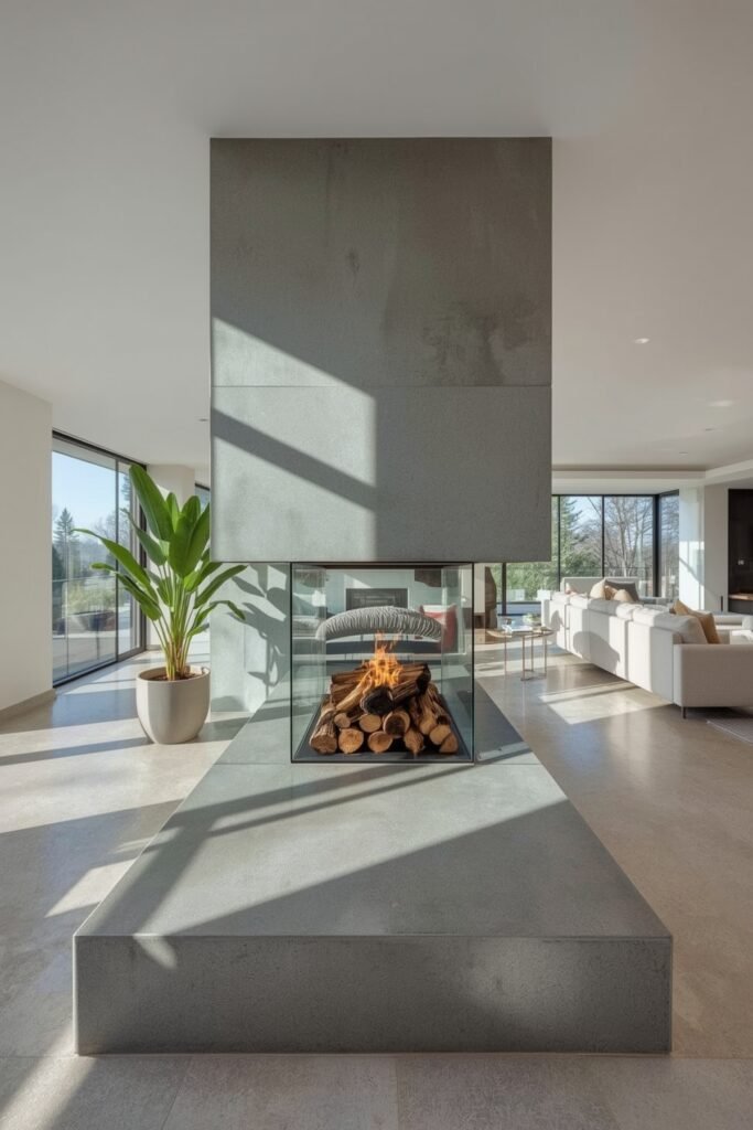 Double-Sided Seamless Concrete Hearth