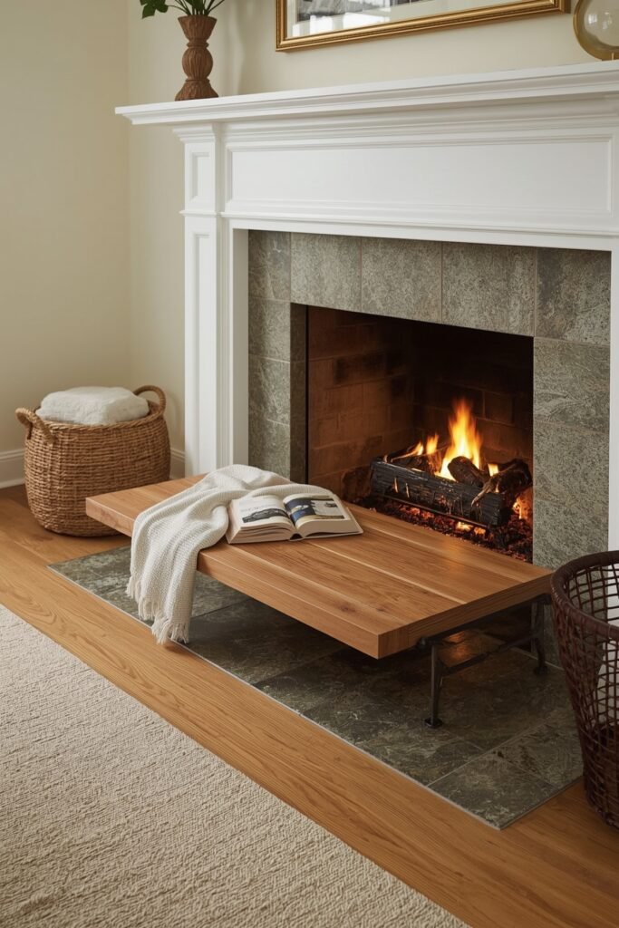 Fold-Down Hearth Bench