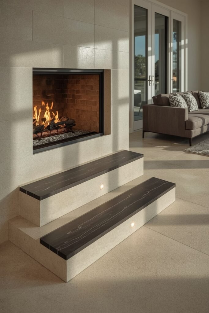 Contrasting Two-Tone Tile Steps