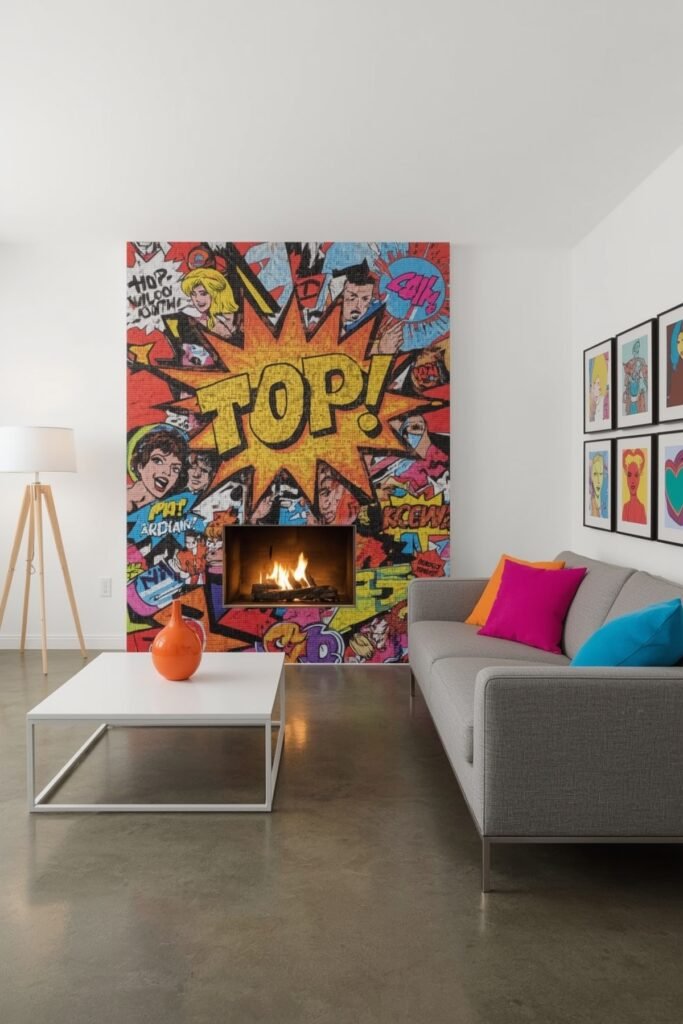 Graphic Pop Art Mural Tile