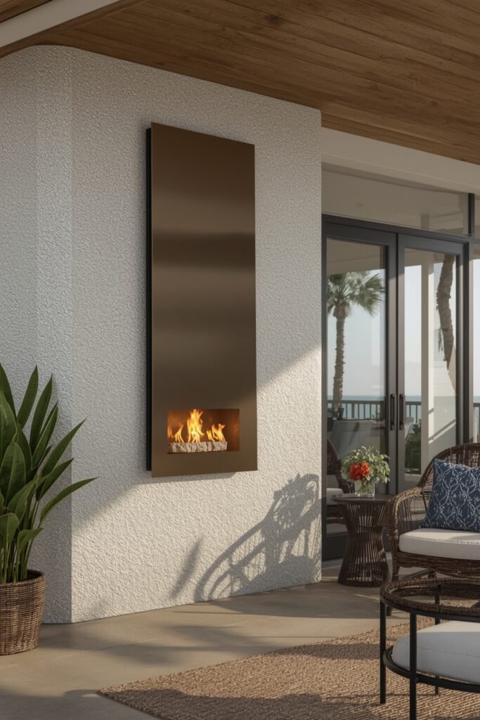 Outdoor-Rated Patio Ribbon Fireplace