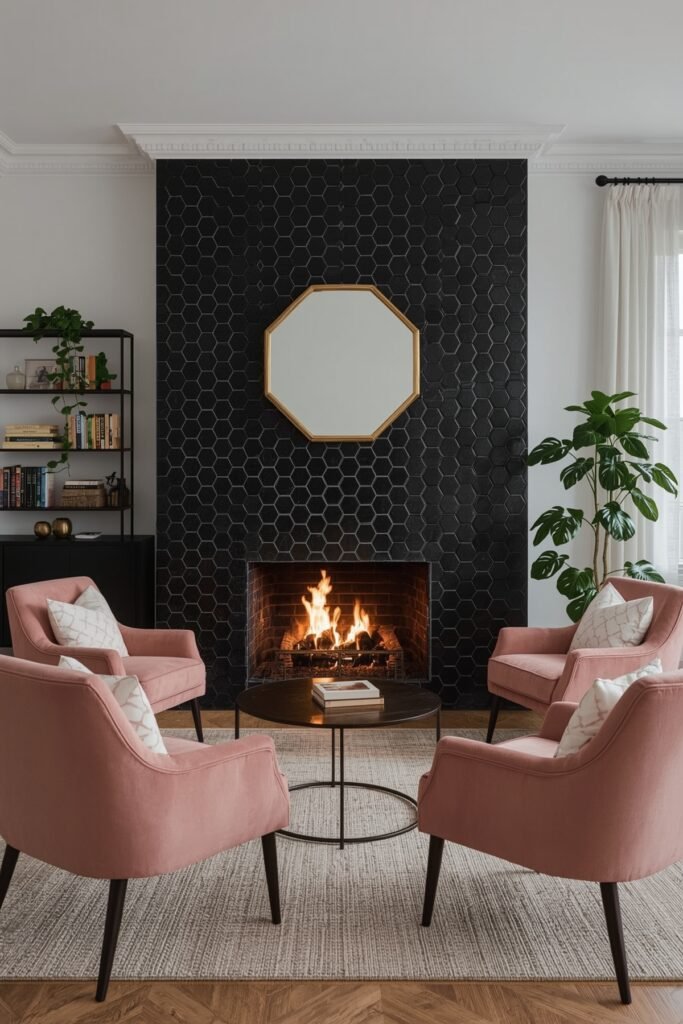 Matte Black Hexagon Porcelain