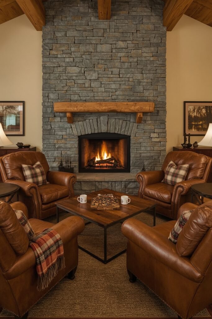 Stone Veneer Lodge Look