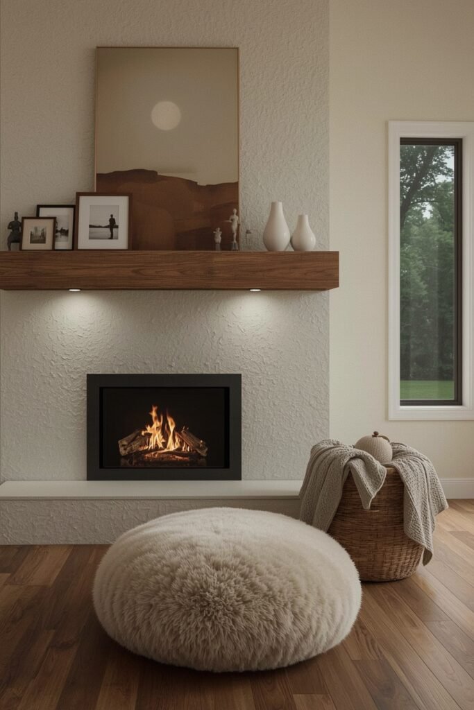 DIY Floating Beam Mantel