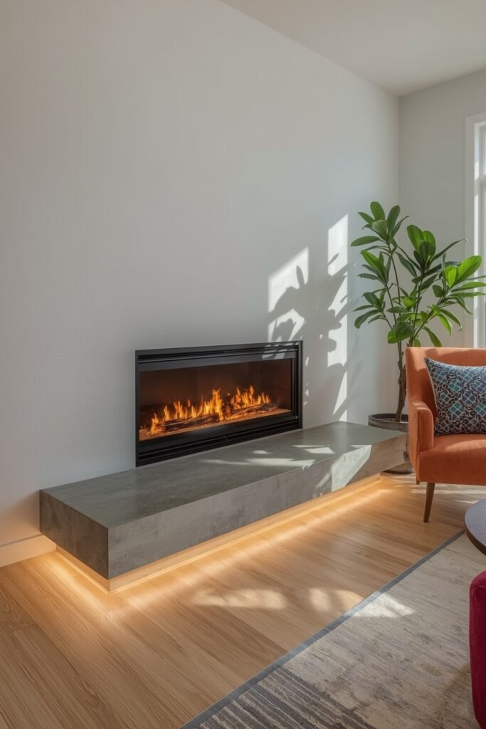 Floating Concrete Ledge with LED Glow