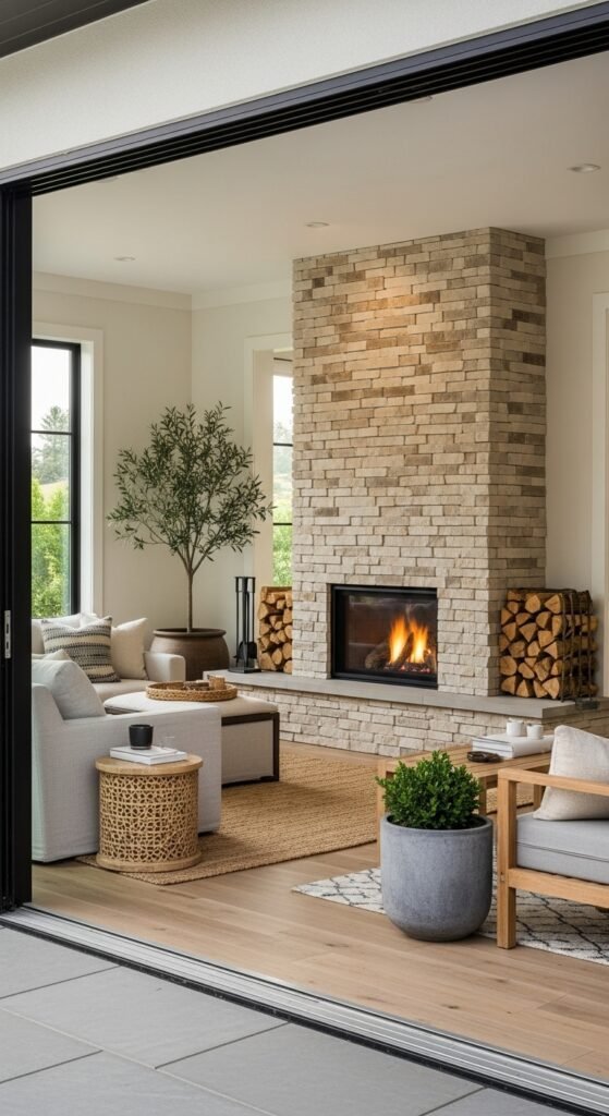 Indoor-to-Outdoor Continuous Stone Wrap
