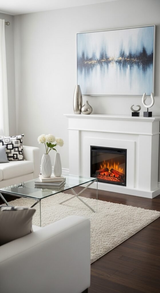 Electric White Fireplace: Easy Ambiance