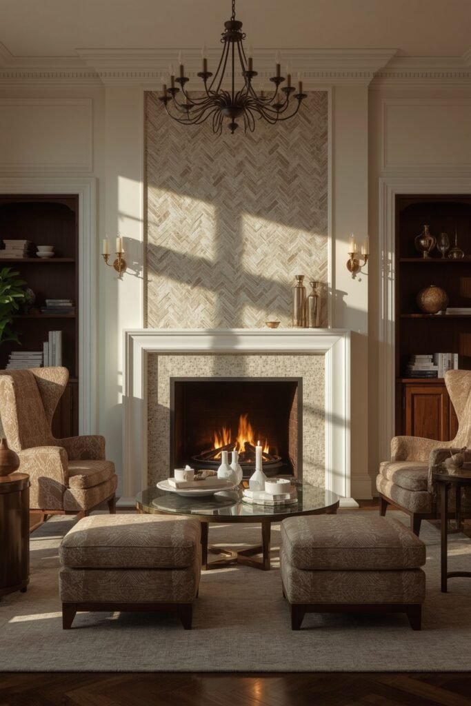 Herringbone Mosaic-Tile Accent