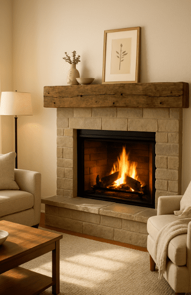 Reclaimed Barn Wood Mantel Accent