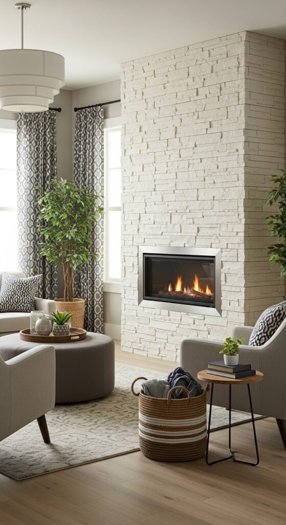 Faux Polyurethane Stone with Heat Buffer Trim Zone