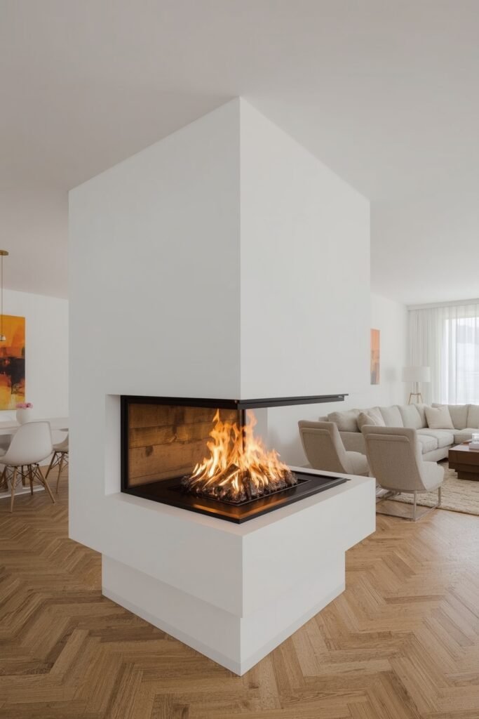 Dual-Sided Fireplace: Connecting Spaces