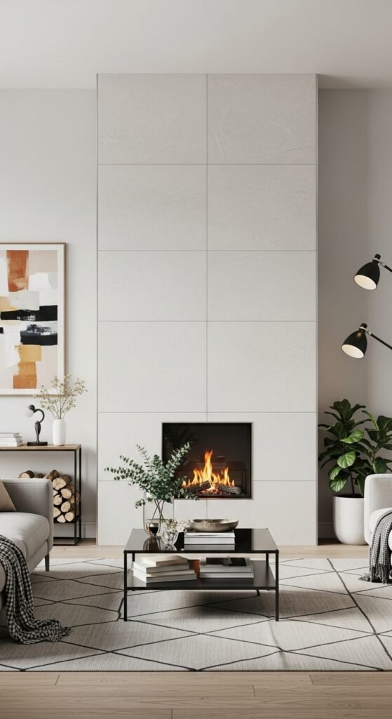 Minimal-Grout Porcelain Tile Grid for Budget Modern Look
