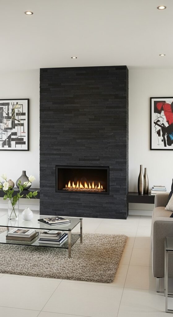 Slimline Charcoal Strip Stone for Modern Inserts