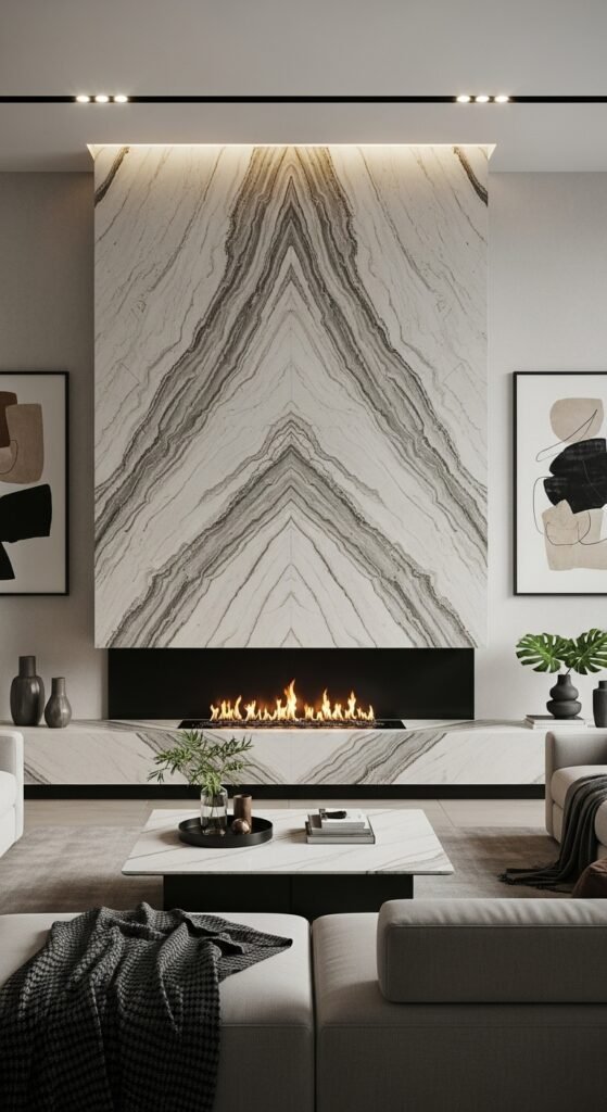 Bookmatched Large-Format Porcelain Slab Monolith