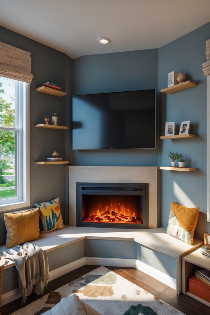 Corner Fire-TV Nook for Compact Rooms