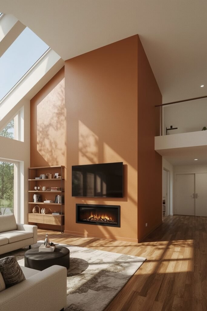 Angled Loft Wall for Open-Plan Spaces