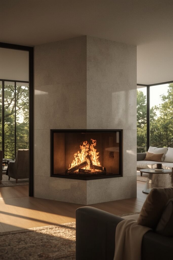 Double‑Sided Corner Fireplace