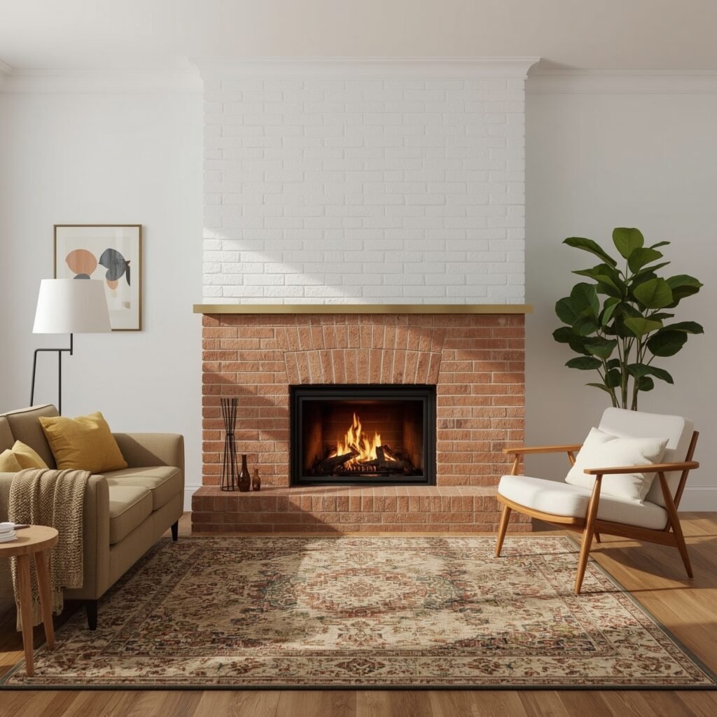 Two-Tone Brick: White Upper, Natural Lower for Contrast