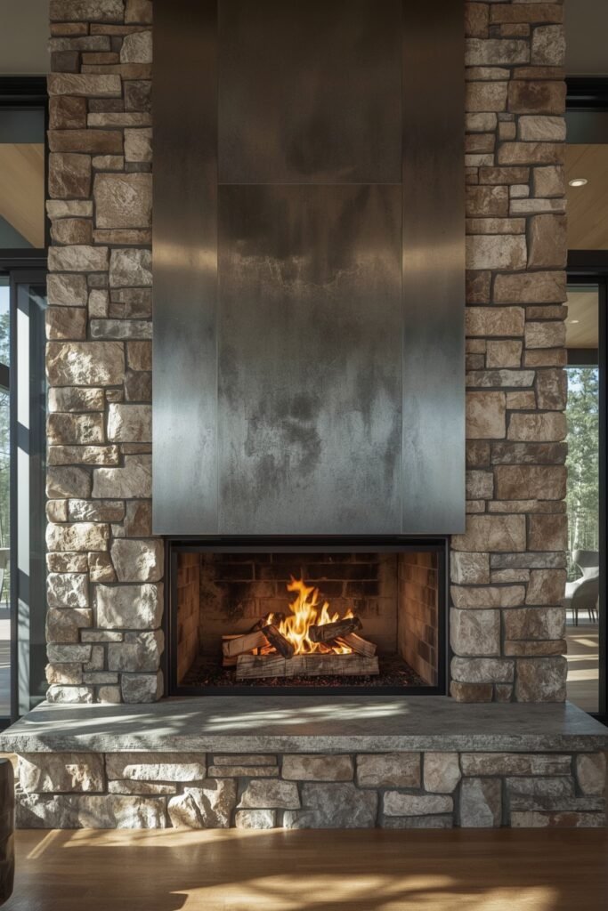 Mixed‑Material Stone and Metal Design