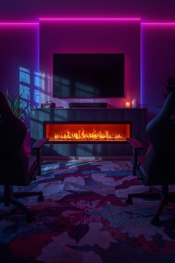 RGB Flame Bed for Immersive Gaming Setups