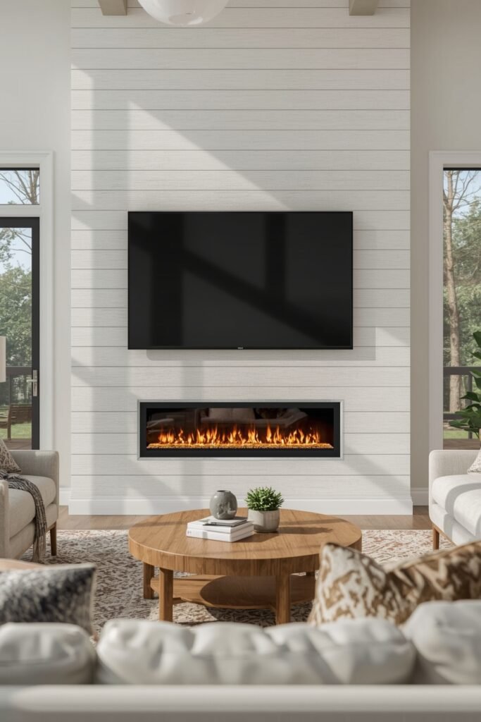 Full-Height Shiplap Media Wall