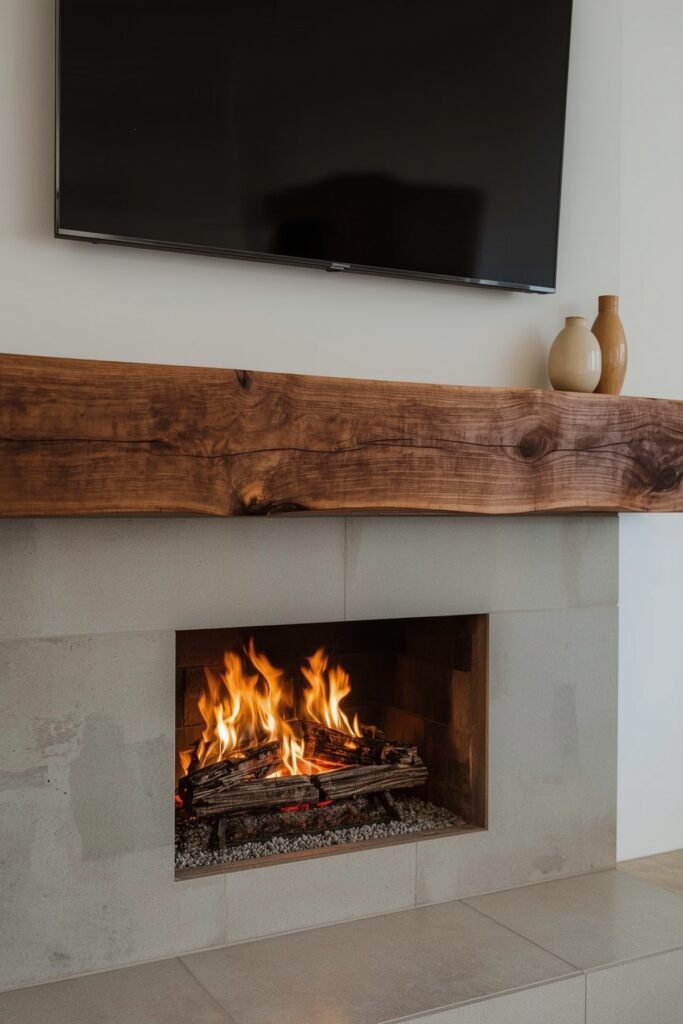 Live-Edge Walnut Beam with Hidden Cable Raceway