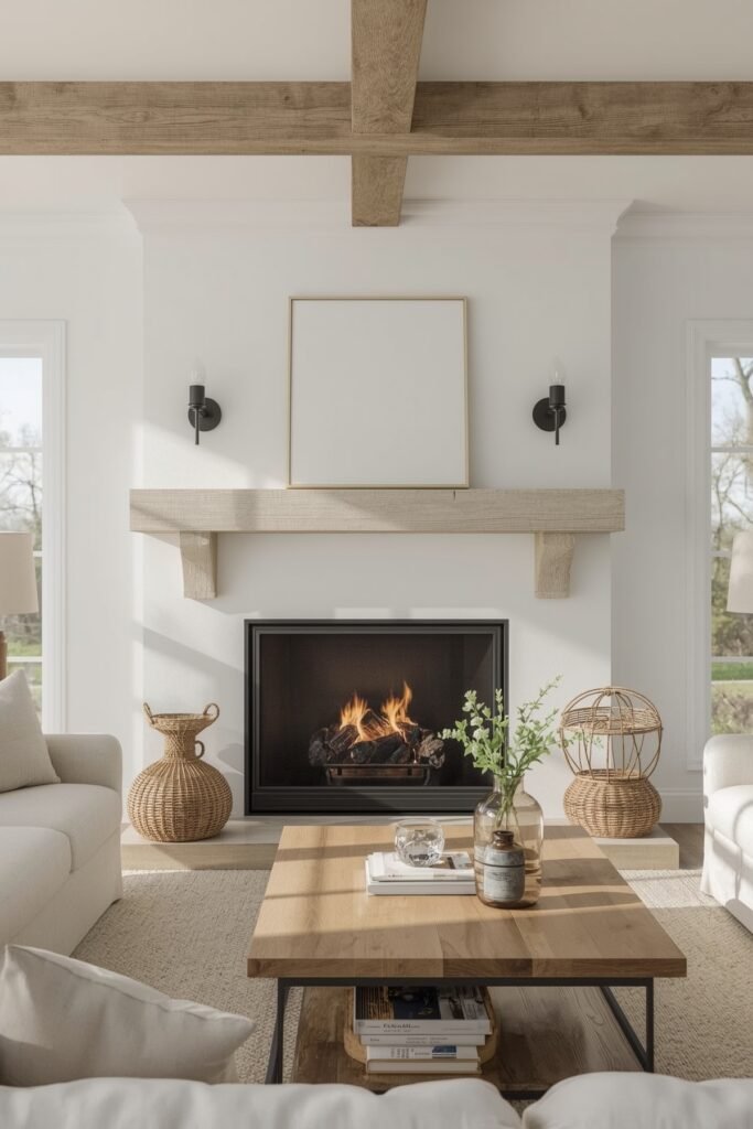 Whitewashed Farmhouse Beam Upgrade