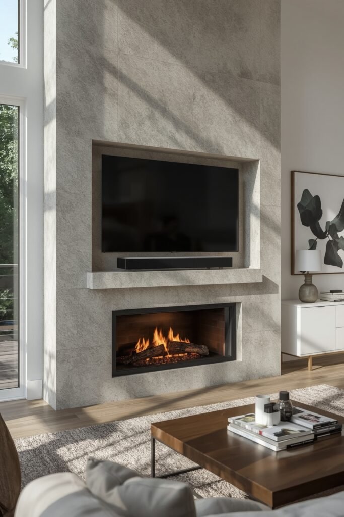 Built-In Media Mantel Combo