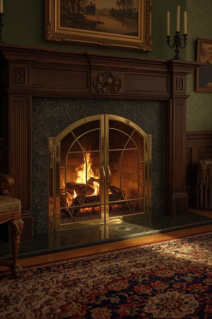Brass Accent Glass Doors